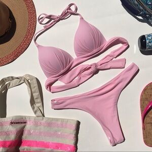 Zaful Blush Pink Triangle Cheeky Bikini Medium NWT